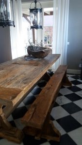 oud eiken kloostertafel